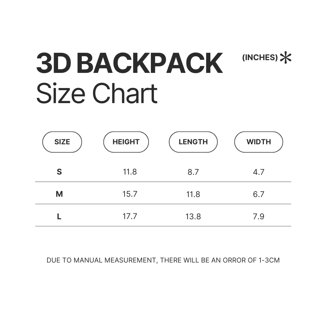 3D Backpack Size Chart - Star Citizen Merch