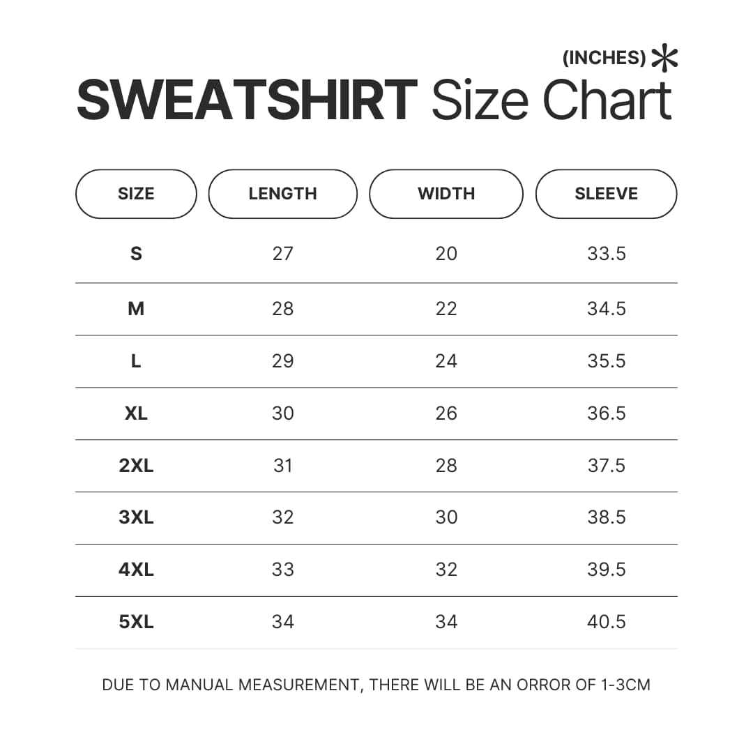 Sweatshirt Size Chart - Star Citizen Merch