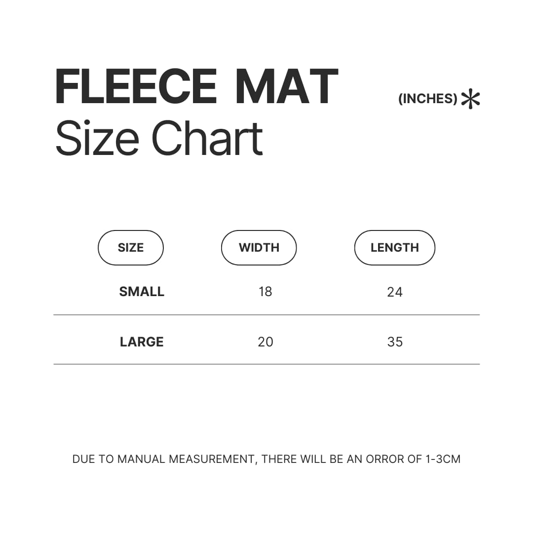 Fleece Mat Size Chart - Star Citizen Merch